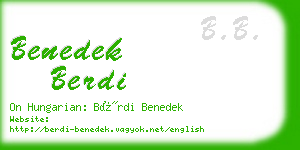 benedek berdi business card